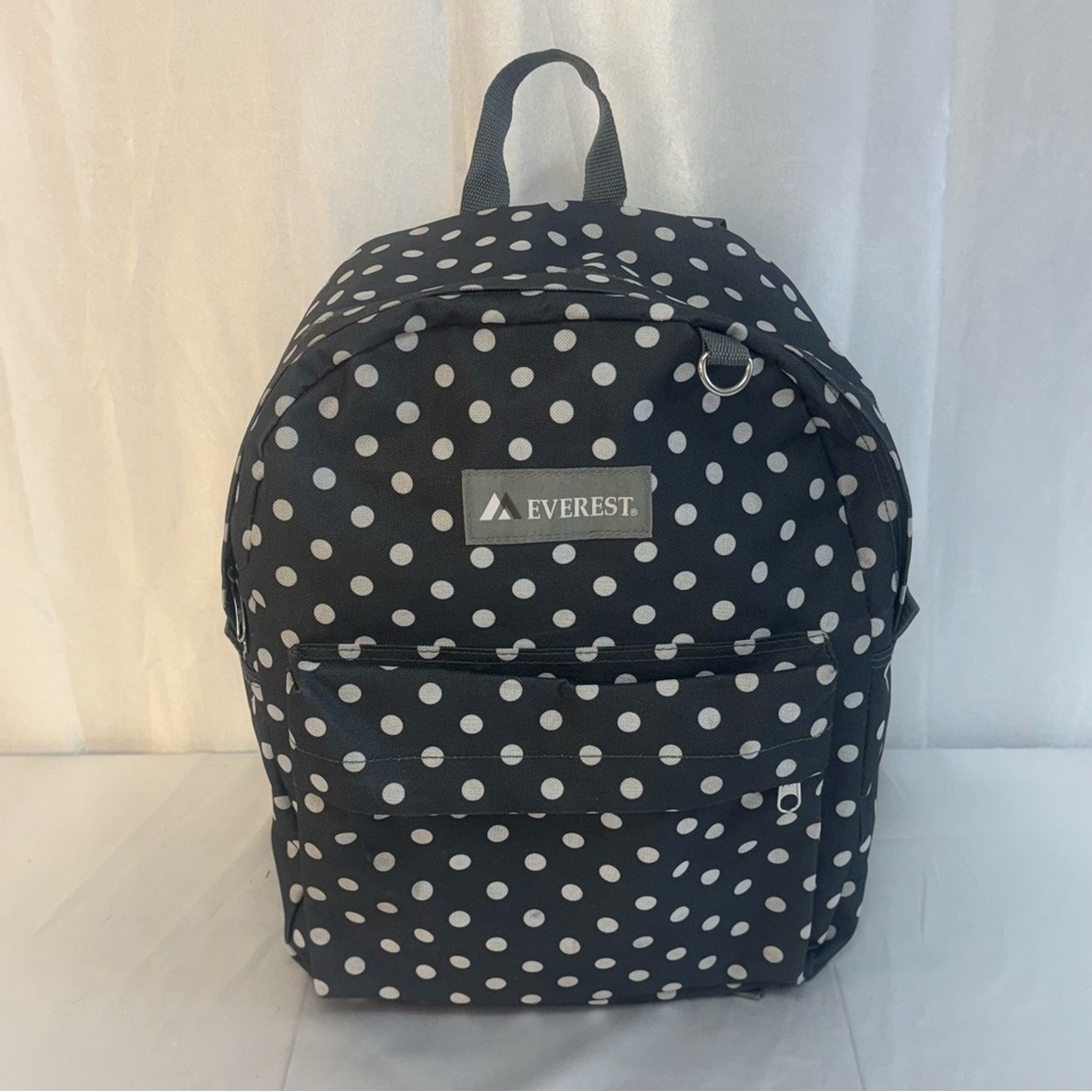 Everest Gray and White Polka Dot School Student Backpack Daypack